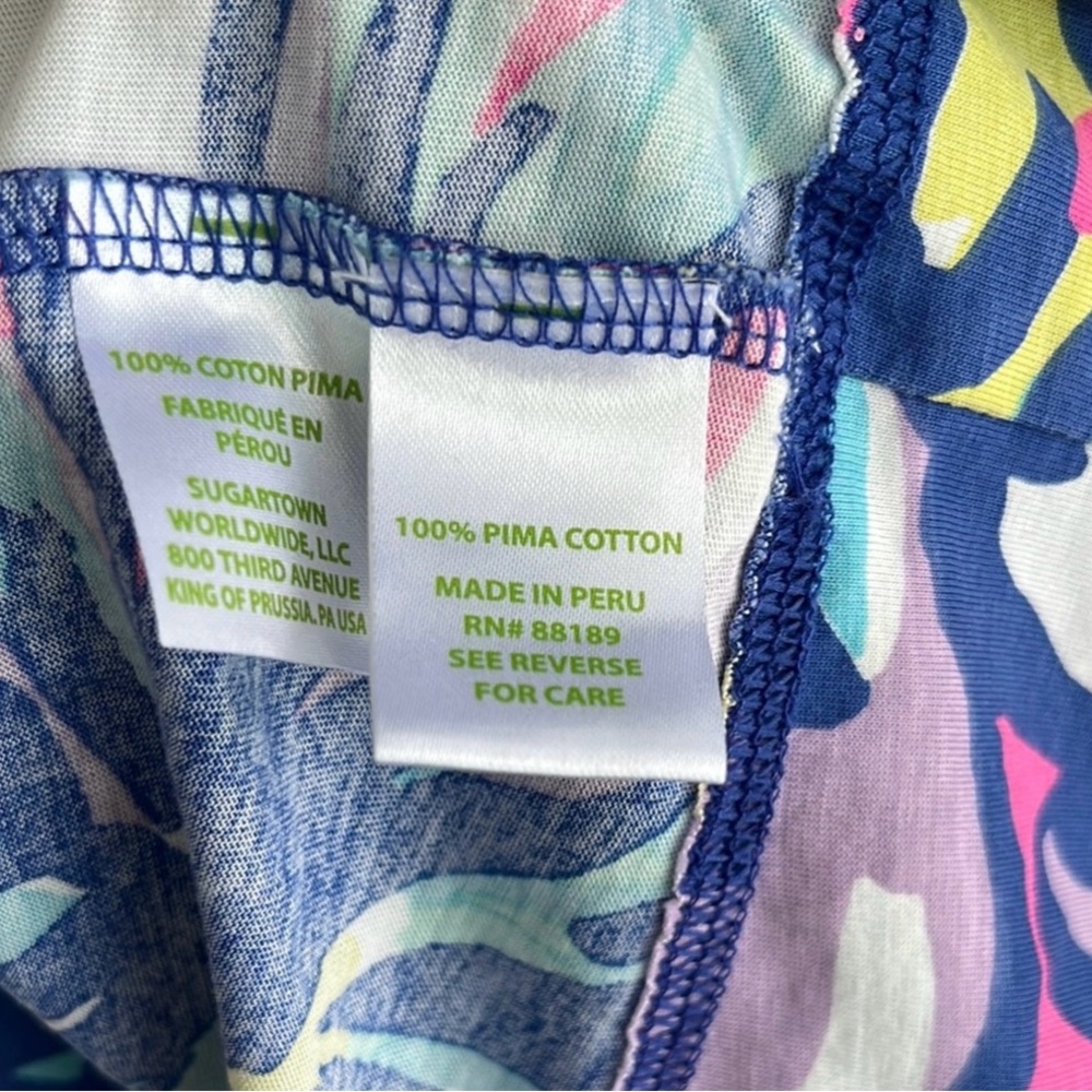 Lilly Pulitzer Pink Blue Yellow Floral Henley Midi Dress - Picture 7 of 10
